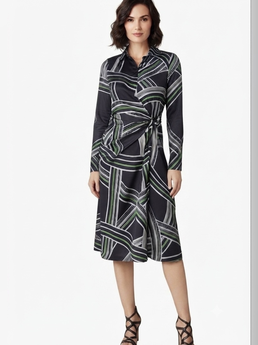 Worthington Womens Long Sleeve Wrap Dress Size PL NWT